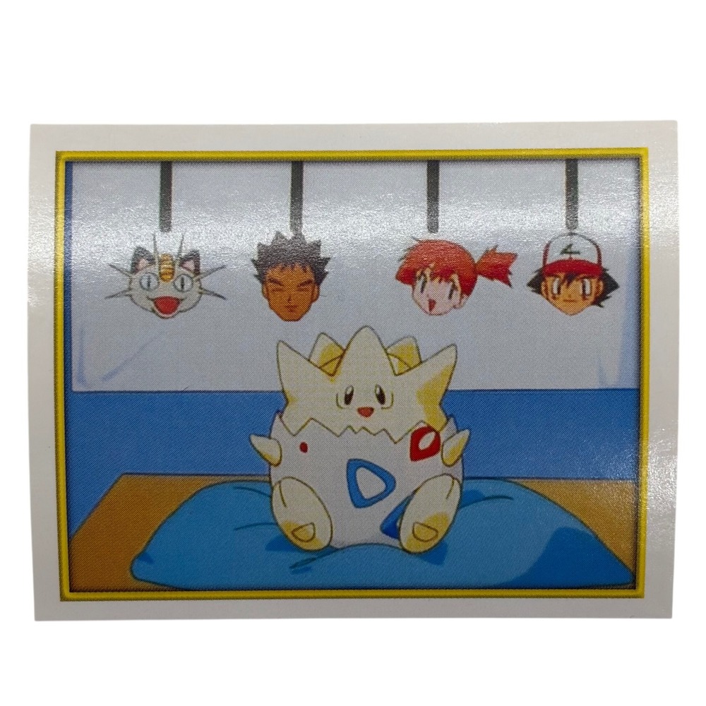 Pokemon Merlin Sticker 198 Togepi Ash Misty Brock Meowth 2000 Vintage
